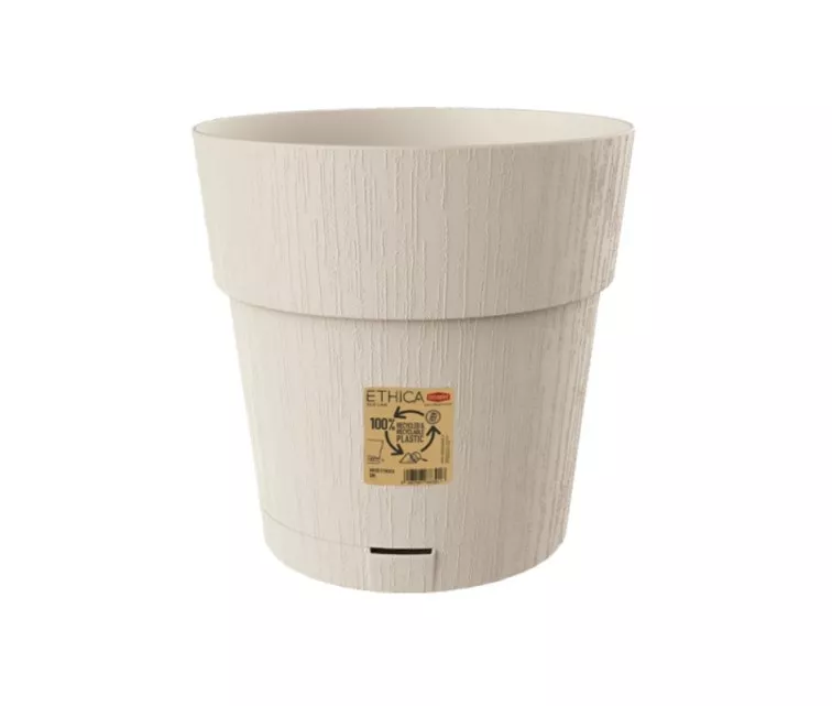 Gėlių vazonas su padėklu Ethica Ø30x29cm baltas