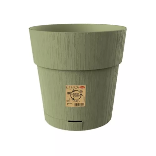 Flower pot with tray Ethica Ø30x29cm green