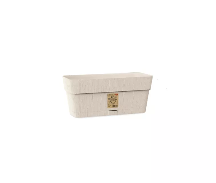 Flower box with tray Ethica 30x13x12cm white