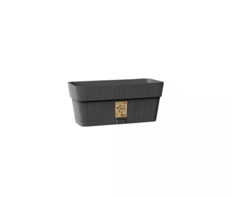 Flower box with tray Ethica 30x13x12cm grey