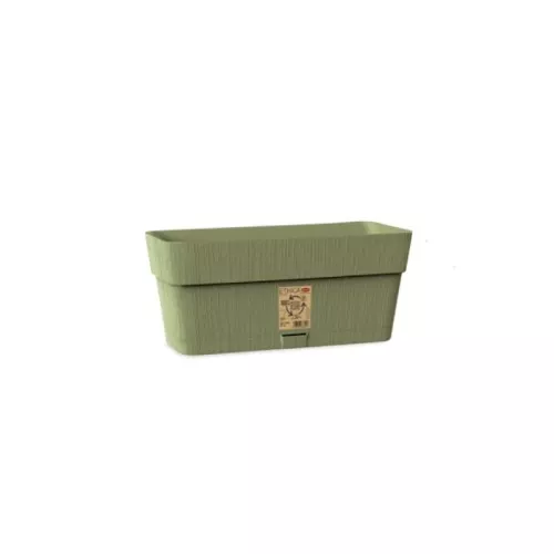 Flower box with tray Ethica 30x13x12cm green