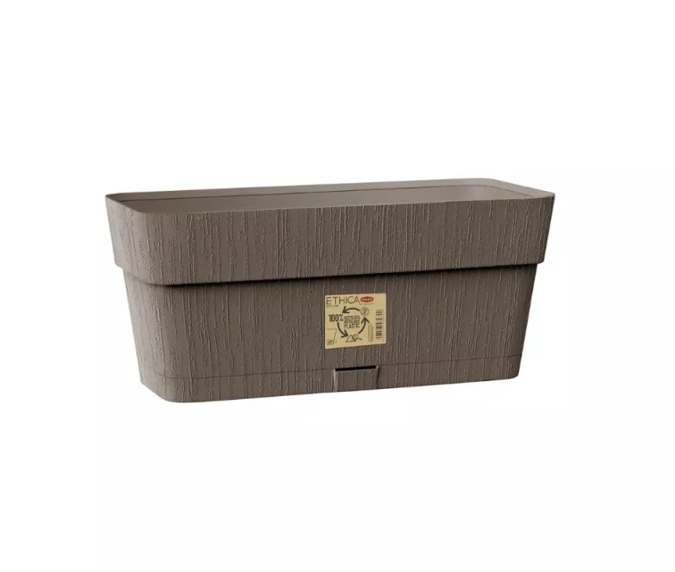Цветочный ящик с подносом Ethica 30x13x12 см, коричневый