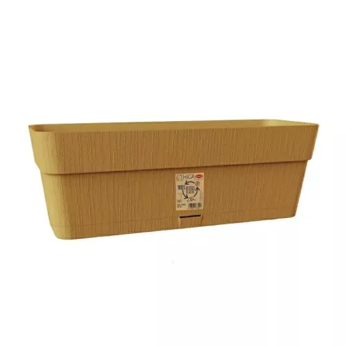 Цветочный ящик с подносом Ethica 30x13x12 см, горчично-желтого цвета.