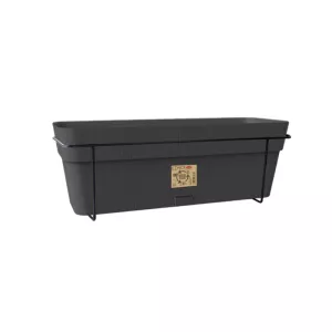 Balkona komplekts ar automātiskās laistīšanas sistēmu un metāla balstu 50x18x17cm pelēks 