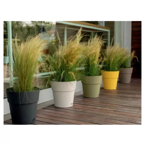 Flower pot with tray Ethica Ø40x39cm gray