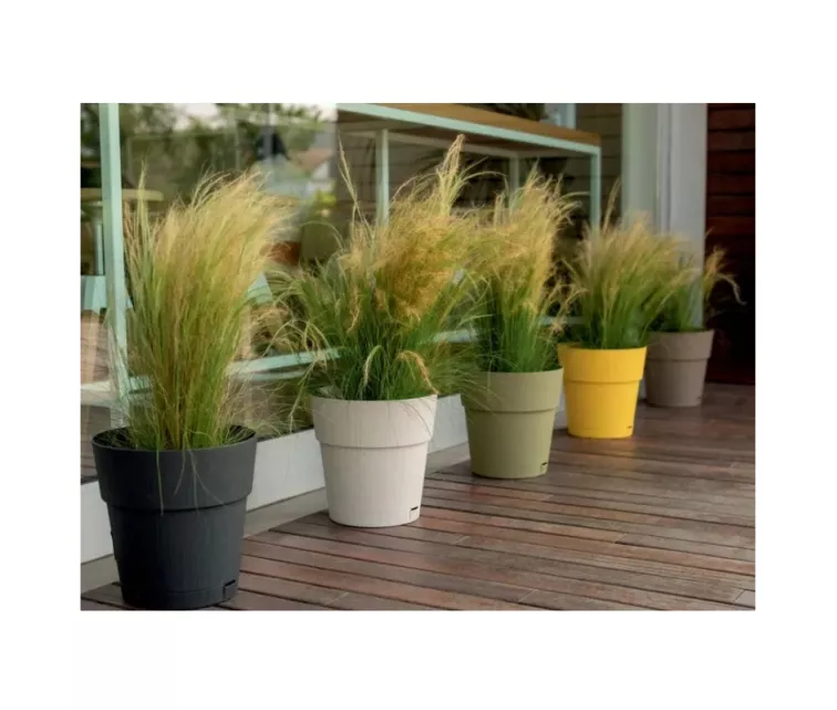 Gėlių vazonas su padėklu Ethica Ø40x39cm pilkas