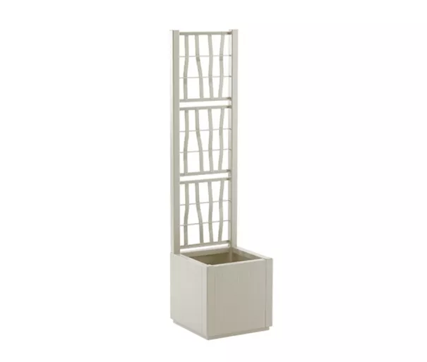 Цветочный ящик квадратный с сеткой Ethica 36x36x140см белый
