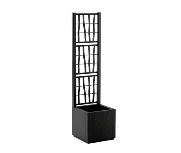 Цветочный ящик квадратный с сеткой Ethica 36x36x140см серый