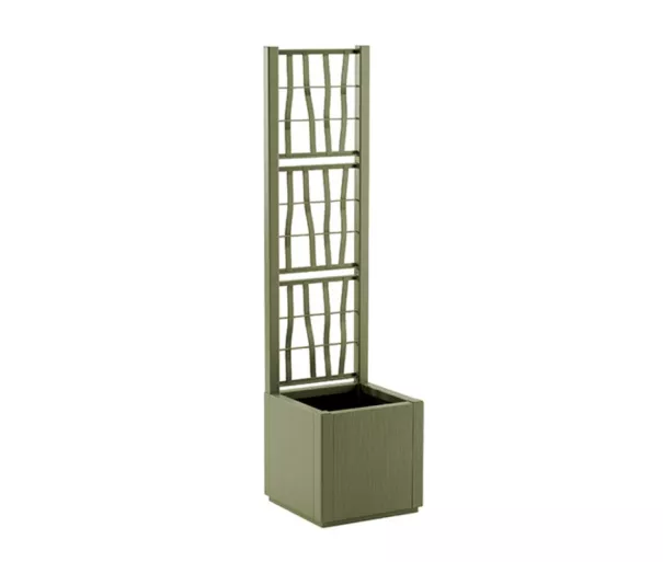 Цветочный ящик квадратный с сеткой Ethica 36x36x140см зеленый