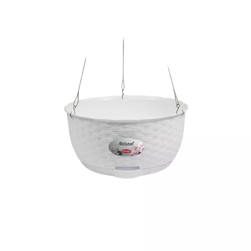 Puķu pods piekarināms Natural Ø30x14,5cm balts