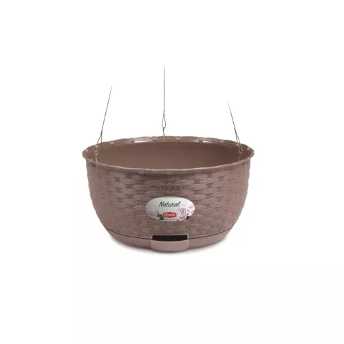 Puķu pods piekarināms Natural Ø30x14,5cm brūns