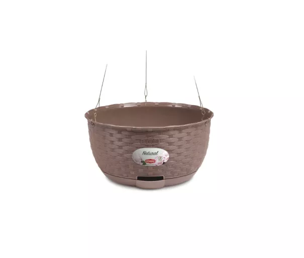 Hanging flower pot Natural Ø30x14.5cm brown