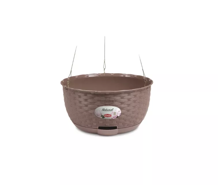 Puķu pods piekarināms Natural Ø30x14,5cm brūns