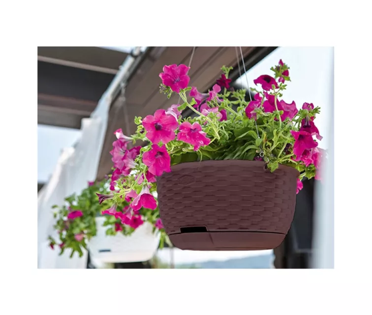 Hanging flower pot Natural Ø30x14.5cm dark brown