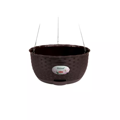 Puķu pods piekarināms Natural Ø30x14,5cm tumši brūns 