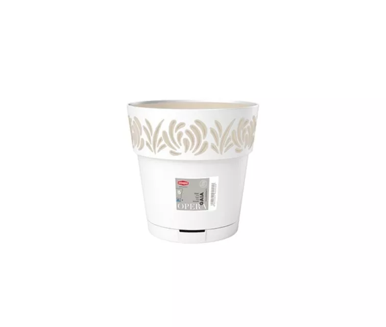 Цветочный горшок с поддоном Gaia Ø20x19 см белый