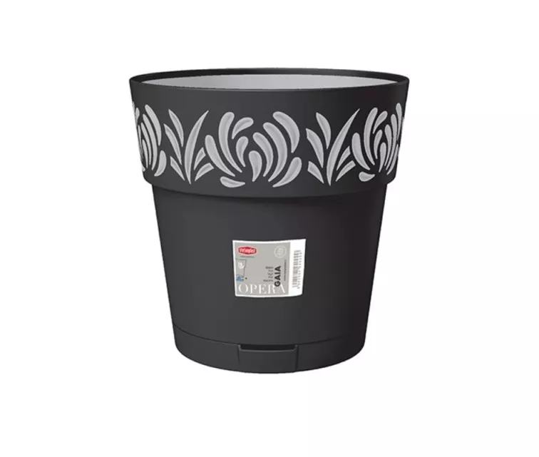 Цветочный горшок с поддоном Gaia Ø30x29 см черный