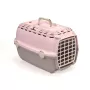 Transport cage Horizon 1 with plastic door 48x32x30cm pink/gray