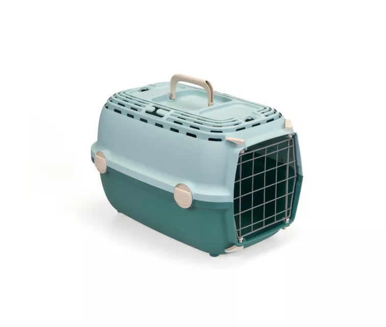 Transport cage Horizon 1 with metal door 48x32x30cm light green/green