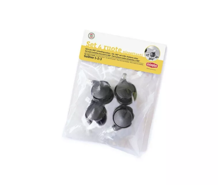 Ratų komplektas 4 vnt. 360° transportavimo narvas Gulliver 1-2-3 juodas