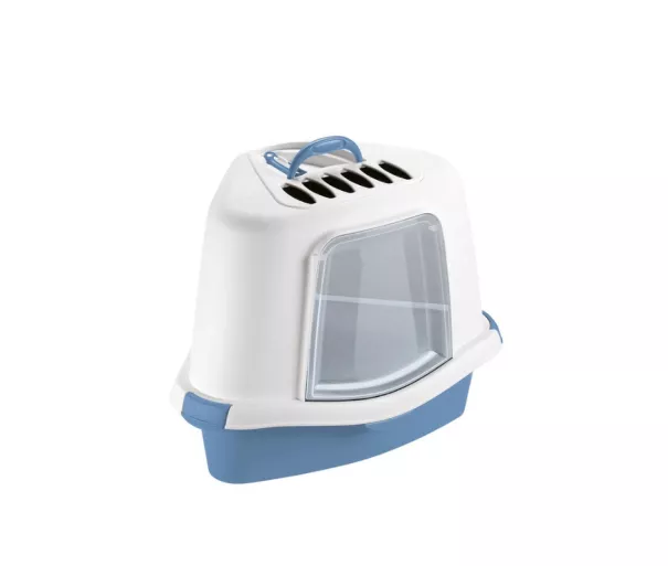 Cat litter box Sprint Corner Plus 56x40x40cm blue/white
