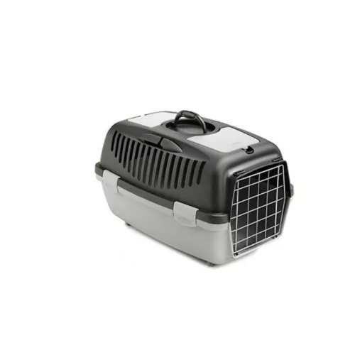 Транспортная клетка Гулливер 2 с металлической дверью 55х36х35см темно-серый/светло-серый