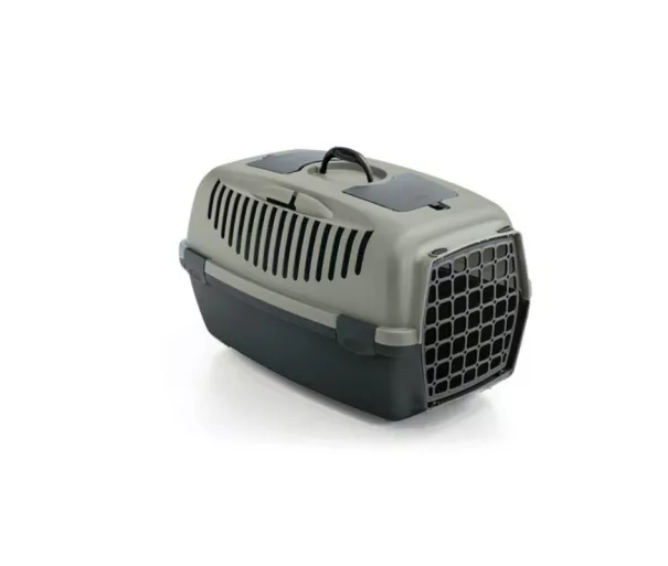 Transport cage Gulliver 3 with plastic door 61x40x38cm grey/green