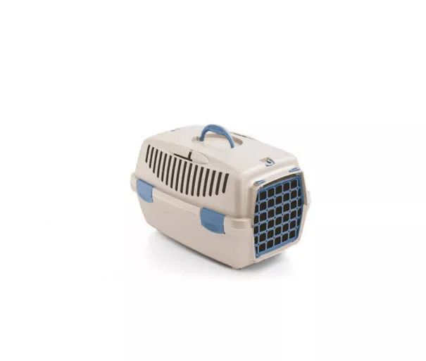 Transport cage Gulliver 1 with plastic door 48x32x31cm in white travertine color