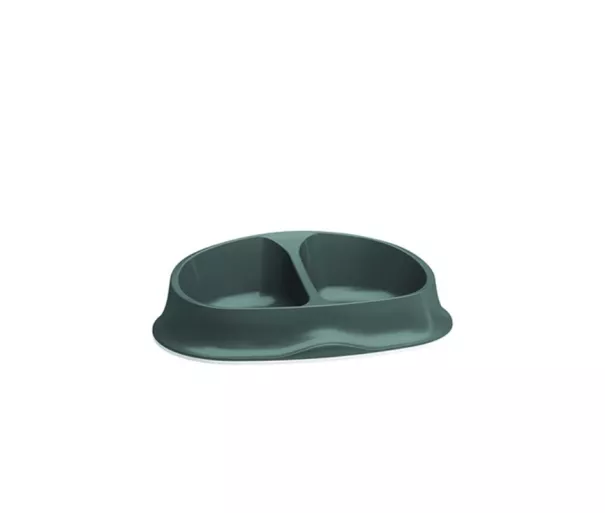 Feeding bowl double Chic 0.25+0.25L 27x17.5x7.2cm green