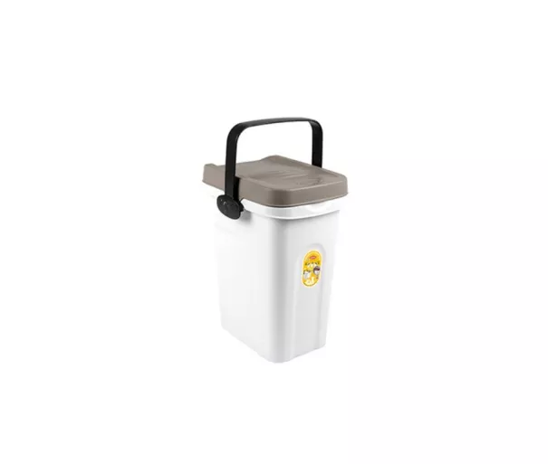 Konteiner lemmikloomatoidu hoidmiseks 2,5kg 7L 23x19x31cm valge/helehall
