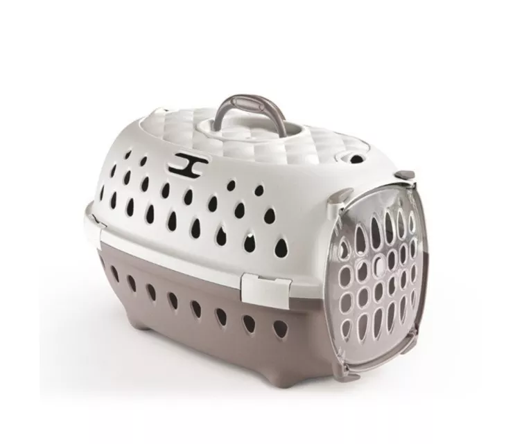 Transportēšanas būris Travel Chic 50x34,5x32cm balts/gaiši pelēks