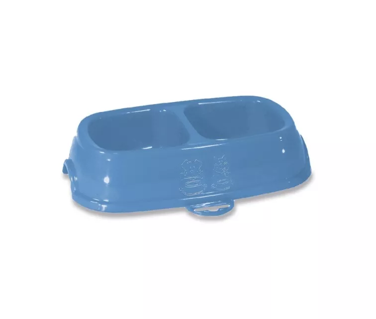 Feed bowl Break 13 0,2+0,2L 21x13x5cm assorted grey/blue