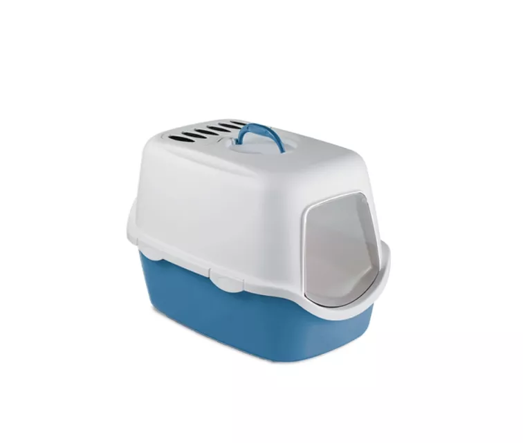 Cat toilet closed Cathy Filter 56x 40x 40cm white/ blue