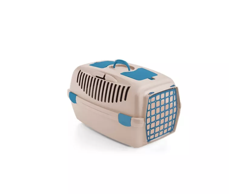 Transportavimo narvas Gulliver 2 su plastikinėmis durelėmis 55x36x35cm balto travertino spalvos