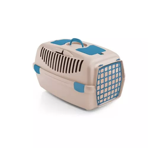 Transportavimo narvas Gulliver 3 su plastikinėmis durelėmis 61x40x38cm balto travertino spalvos