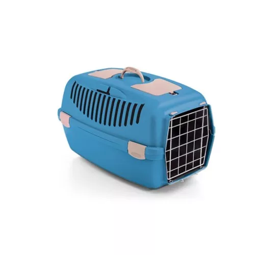 Transportavimo narvas Gulliver 3 su metalinėmis durelėmis 61x40x38cm mėlynas