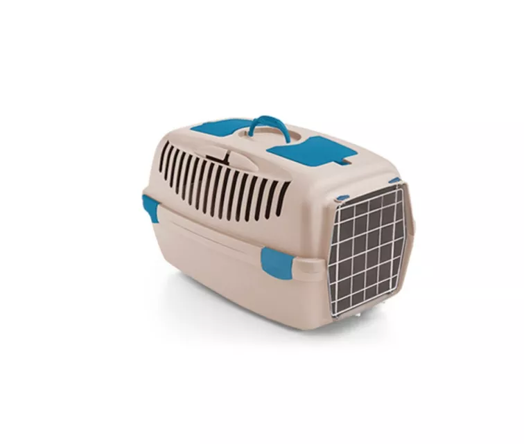 Transportavimo narvas Gulliver 3 su metalinėmis durimis 61x40x38cm balto travertino spalvos