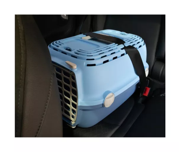 Transport cage Horizon 1 with plastic door 48x32x30cm light green/green