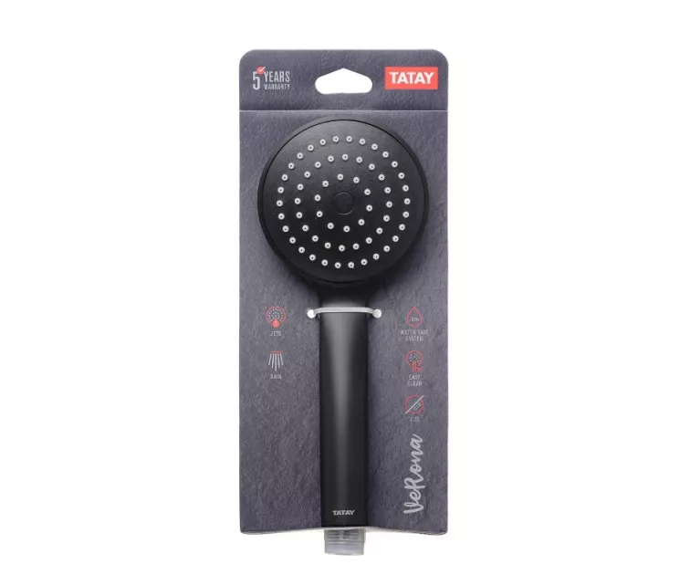 Душевая лейка Verona Ø10 см, 1 режим, черная