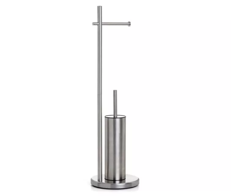 Держатель для туалетной бумаги и туалетной щетки Сатинированная нержавеющая сталь