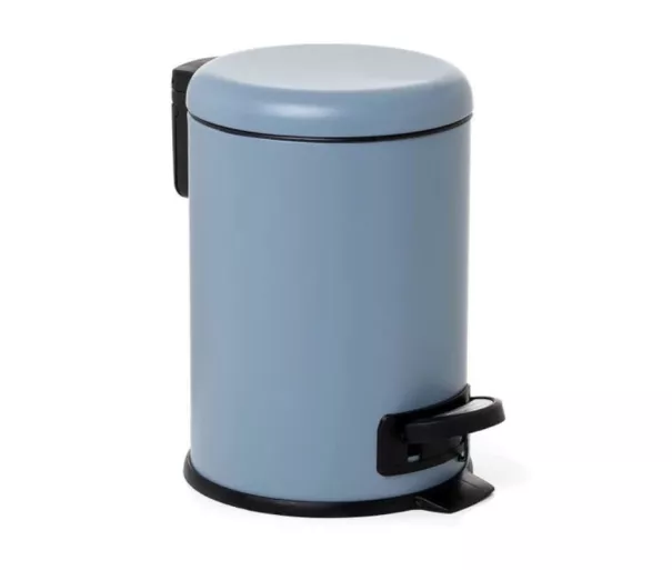 Pedal bucket 3L Nordic stainless steel/light blue