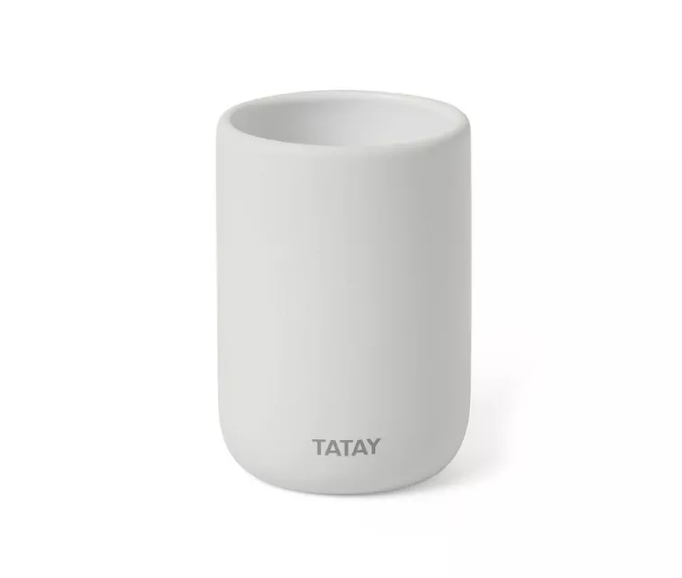 Toothbrush container Soft ceramic, white