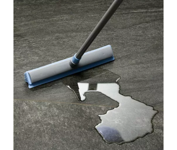 Rubber floor brush with telescopic handle BACTERIA STOP