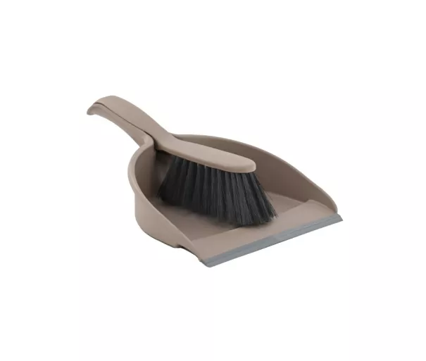 Dustpan with rubber edge and brush COMPACT