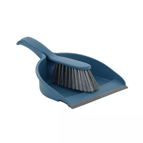 Dustpan with rubber edge and brush COMPACT