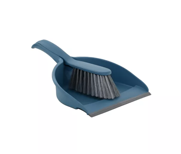 Dustpan with rubber edge and brush COMPACT