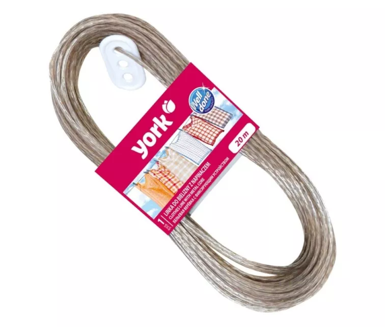 Veļas aukla ar metāla serdi 20 m