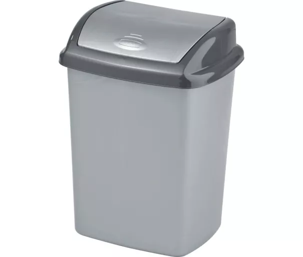 Waste bucket Dominik 25L 36,5x29,1x48cm silver