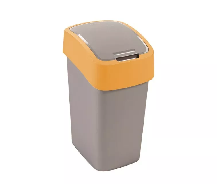 Мусорное ведро Flip Bin 9л серебряный / желтый