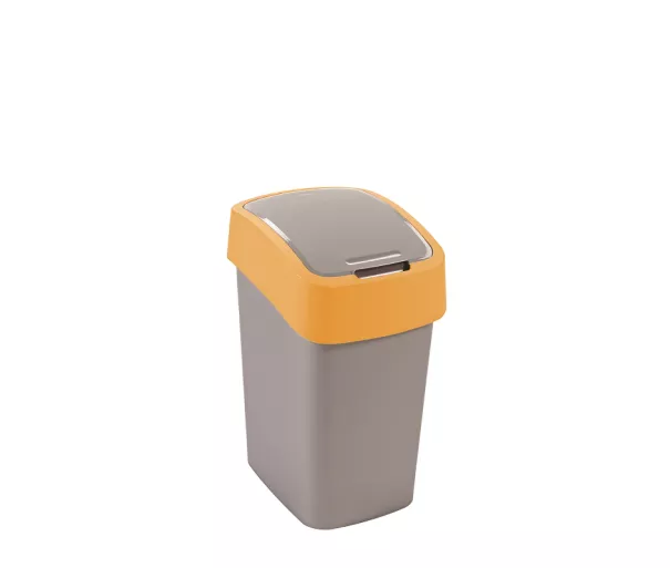 Šiukšliadėžė Curver Flip Bin 25l, pilka/geltona